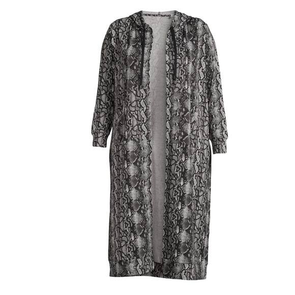 Women's Plus Size Snakeskin Print Hooded Cardigan from Allison Taylor - Picture 3 of 4